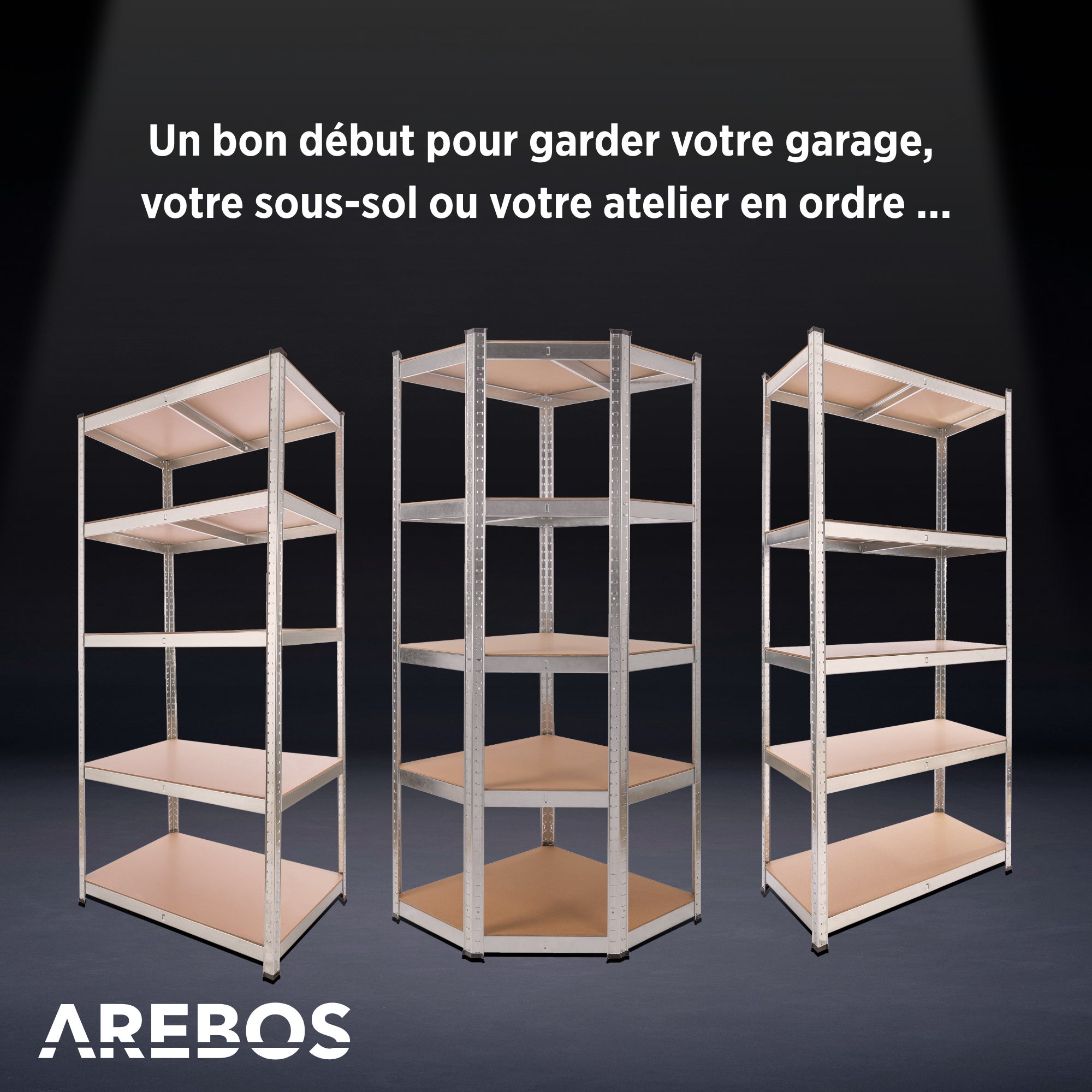 AREBOS Étagère Charge Lourde 875 kg Capacité Totale 200x90x60 cm 5 étagères - 7