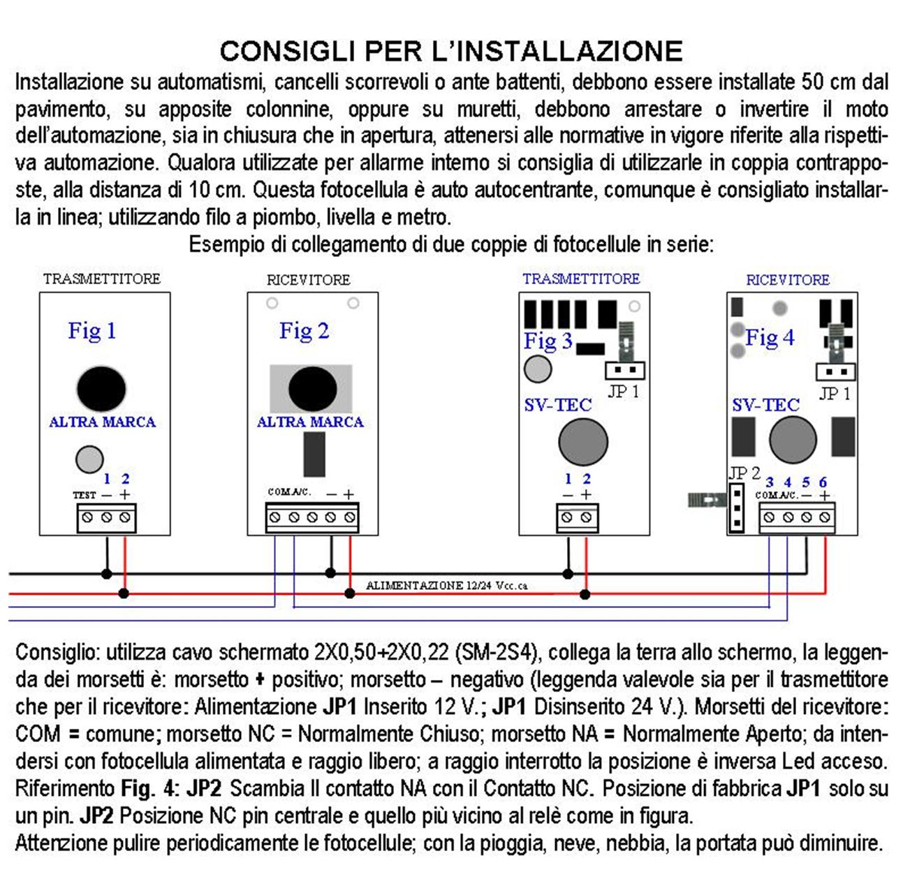 Fotocellule Un TX e Un RX Sicurezza e Controllo Cancello Elettrico Automatico Portata 15 Metri Lineari Montaggio a Parete o Palina Controllare Dimensi - 2
