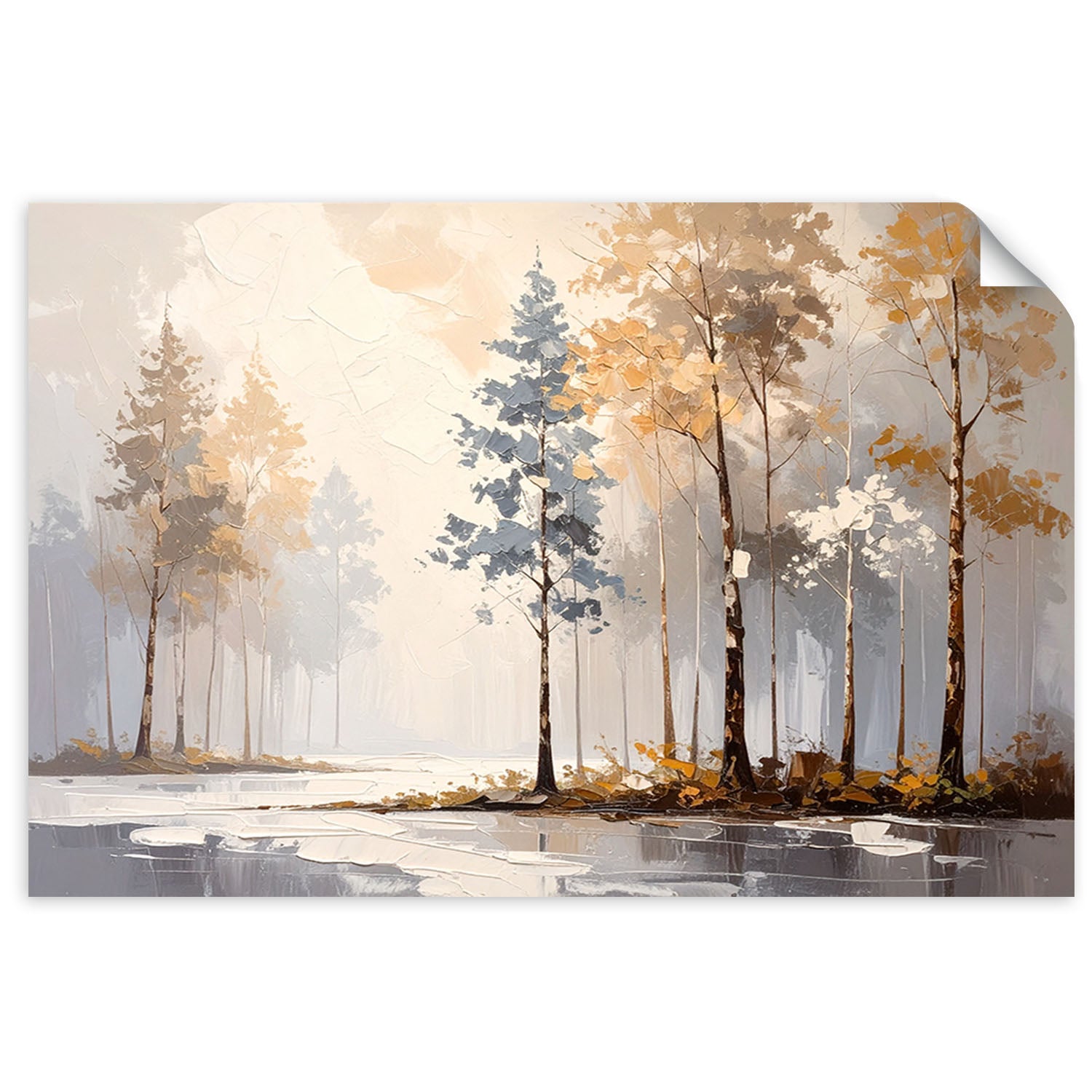 Naklejka na ścianę do salonu sypialni, Las Drzewa Krajobraz 45x30