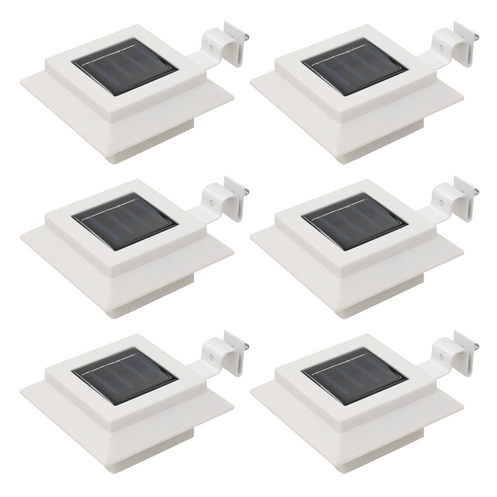 Kwadratowe lampy solarne na zewnątrz, 6 szt., LED, 12 cm, białe vidaXL