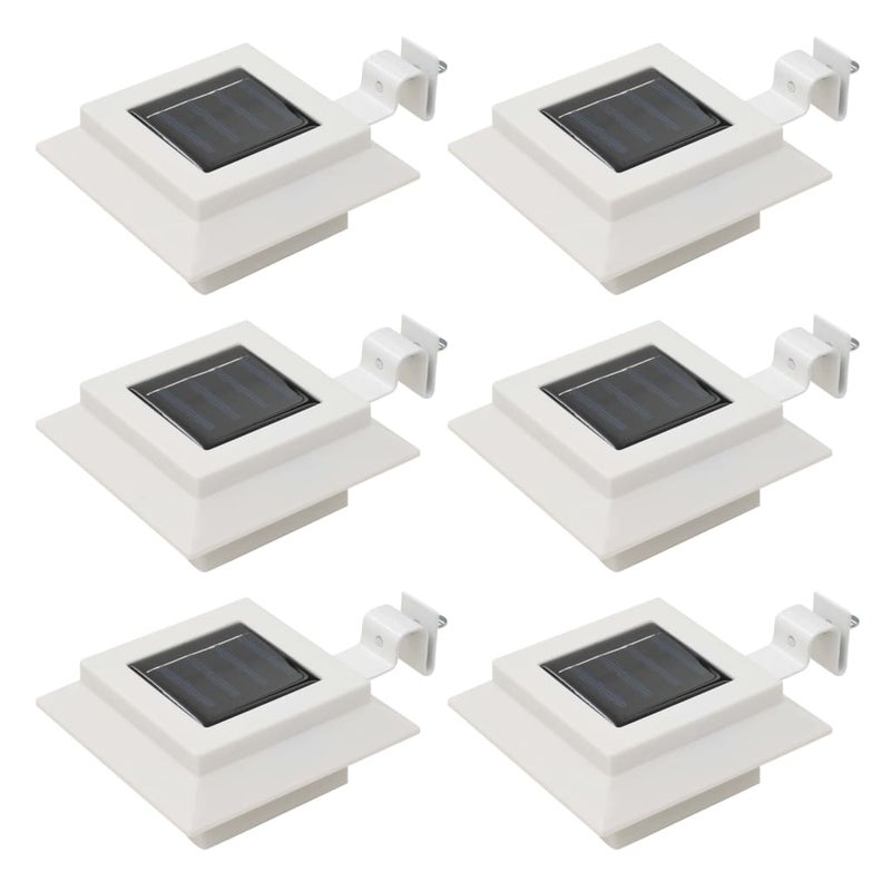 Kwadratowe lampy solarne na zewnątrz, 6 szt., LED, 12 cm, białe vidaXL