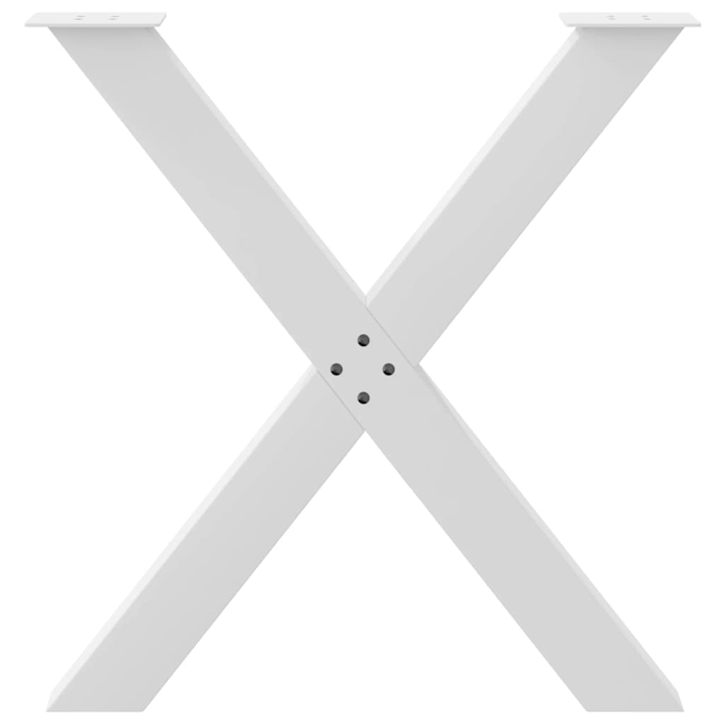Maison Exclusive - Pieds de table à manger en forme de X, 2 pièces, blanc, 70 x (72-73) cm, acier - 5