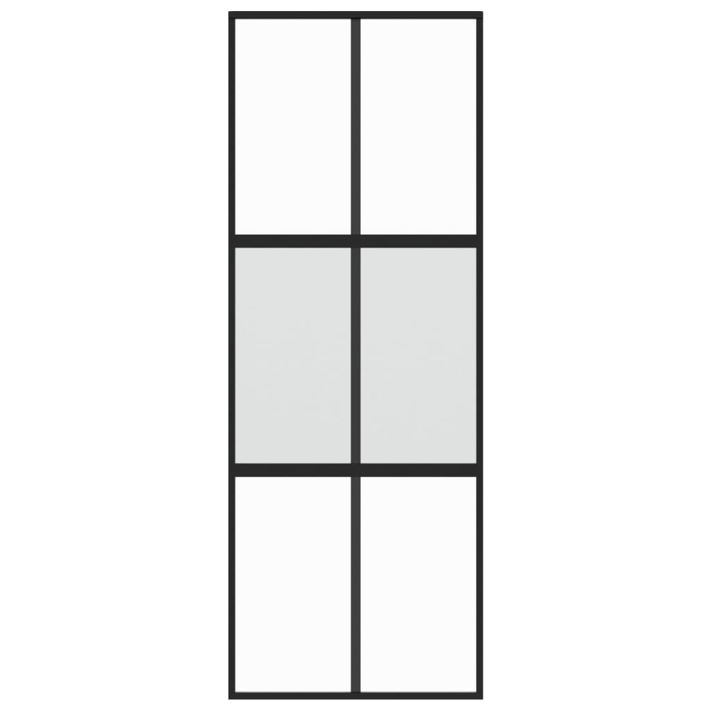 Puerta corredera | Puerta de la cocina vidrio templado y aluminio negra 76x205 cm CFW31206 - 4