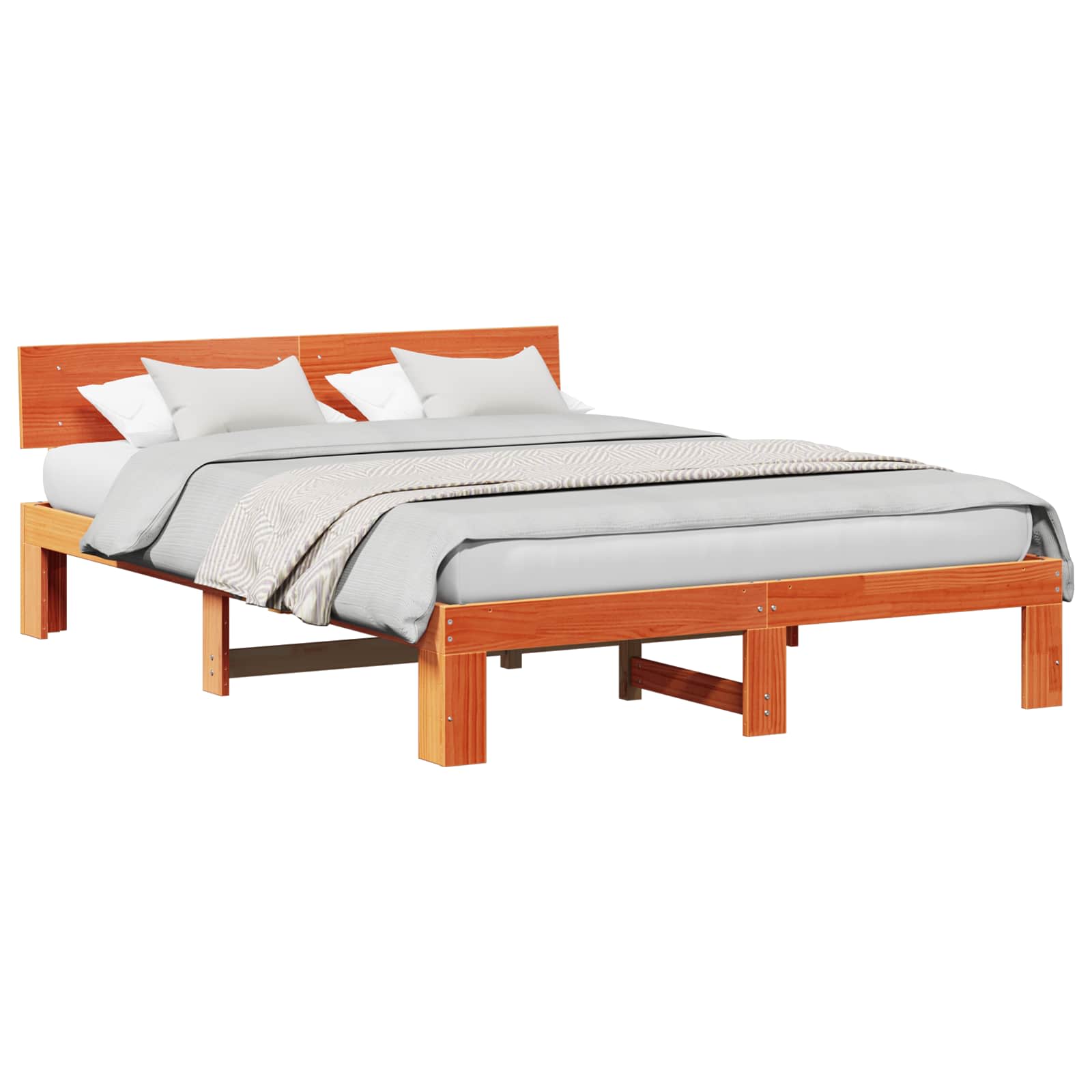 Ramka łóżka Woskowy Brąz 160 x 200 cm Lite drewno sosnowe vidaXL - 2