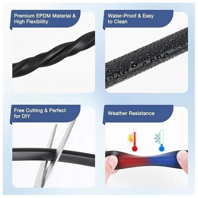 Protection bord de tole EPDM joint caoutchouc en u joint porte voiture adhesif noir caoutchouc protection metal verre (3m, 2mm) - 4