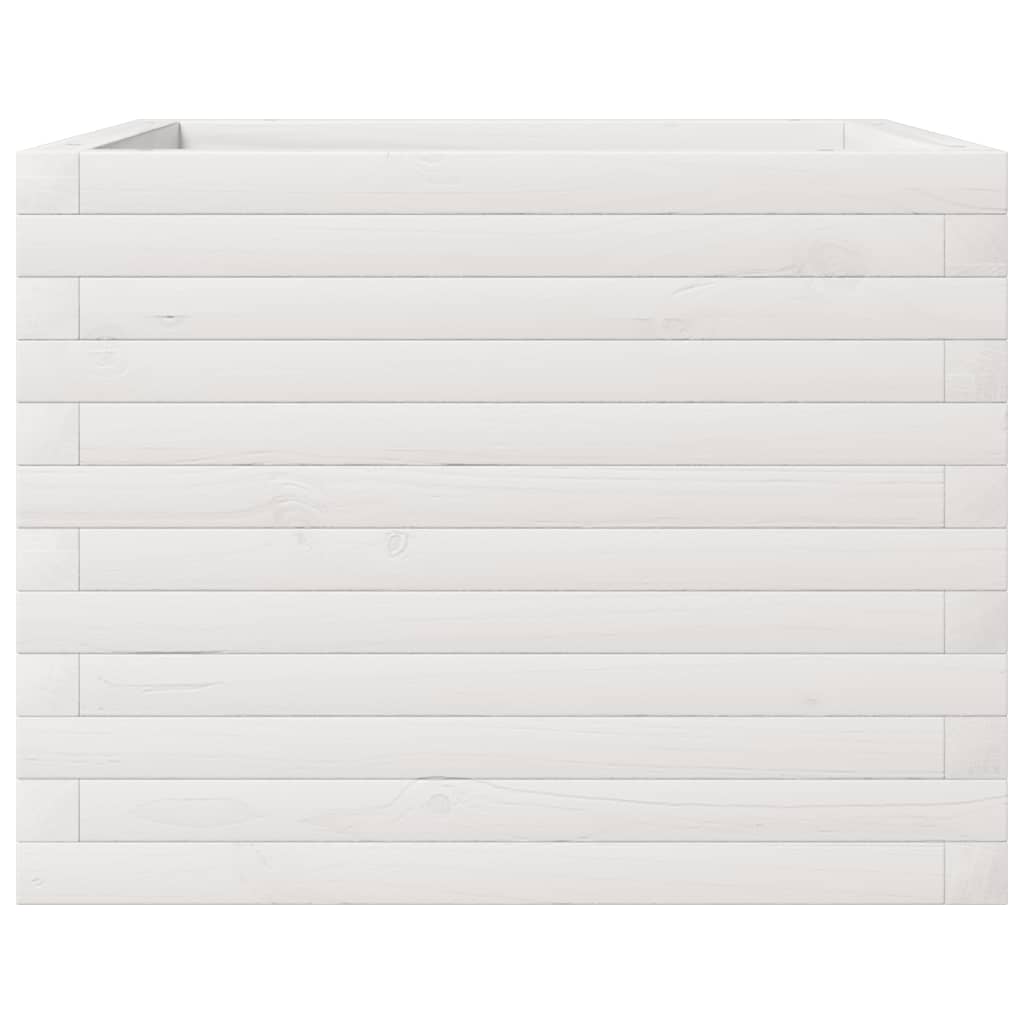 Jardinière bac lit surélevé plantes fleurs terrasse jardin 60 x 60 x 45,5 cm bois de pin massif blanc 02_0037709 - 2