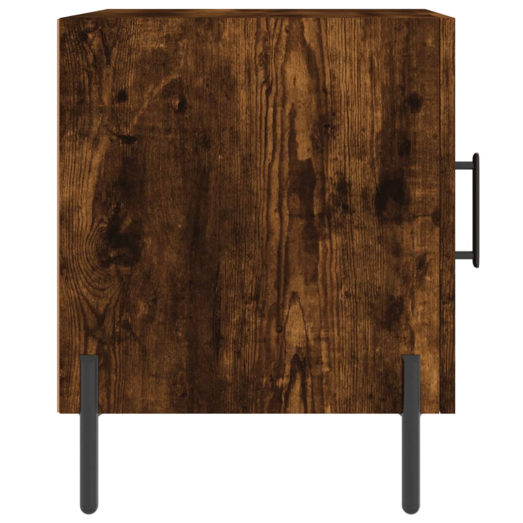 Maison Exclusive - Tables de chevet 2 pcs chêne fumé 40x40x50 cm bois d'ingénierie - 7