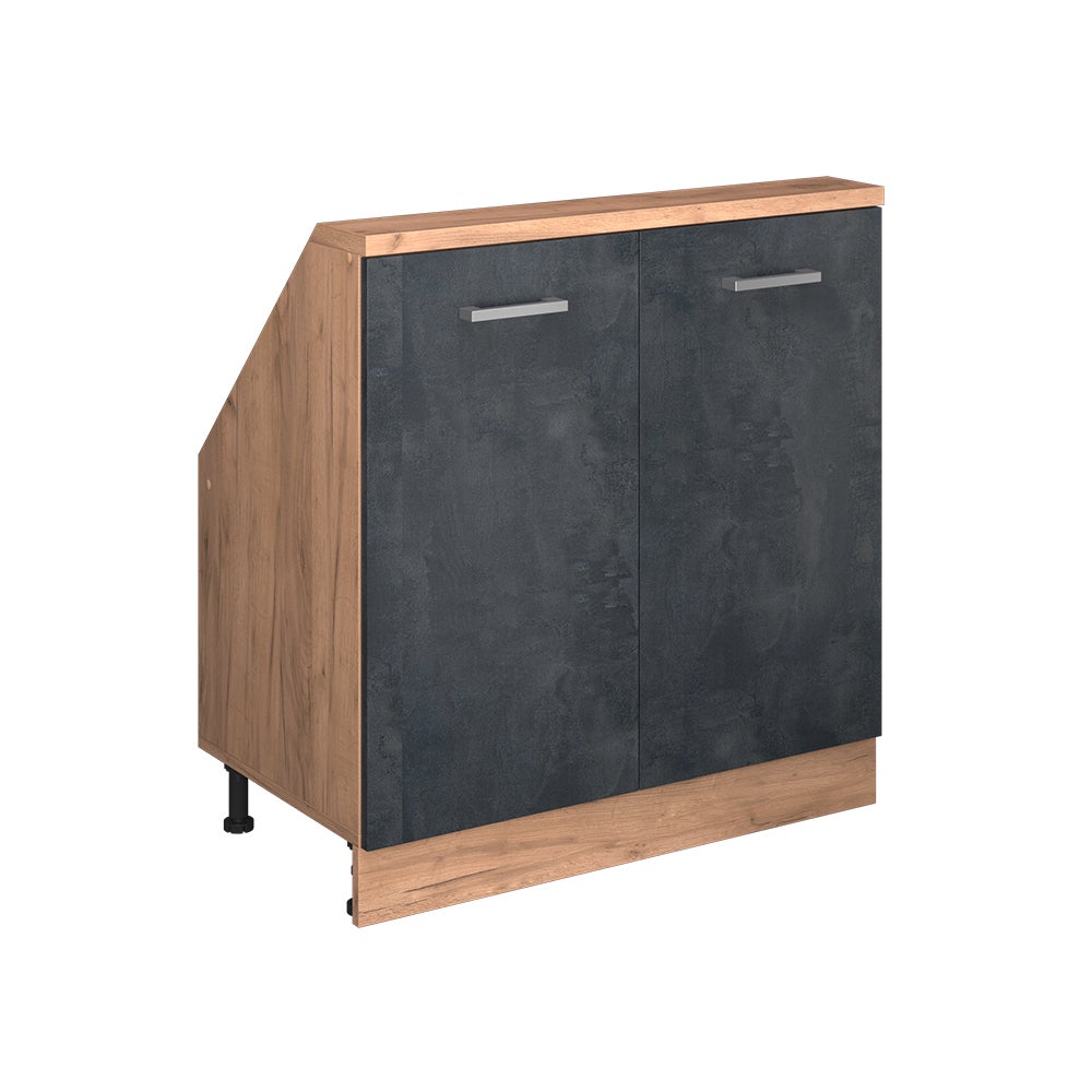 Vicco Szafka kuchenna na dach skośny R-Line, Czarny beton, 80 cm z 2 drzwiami