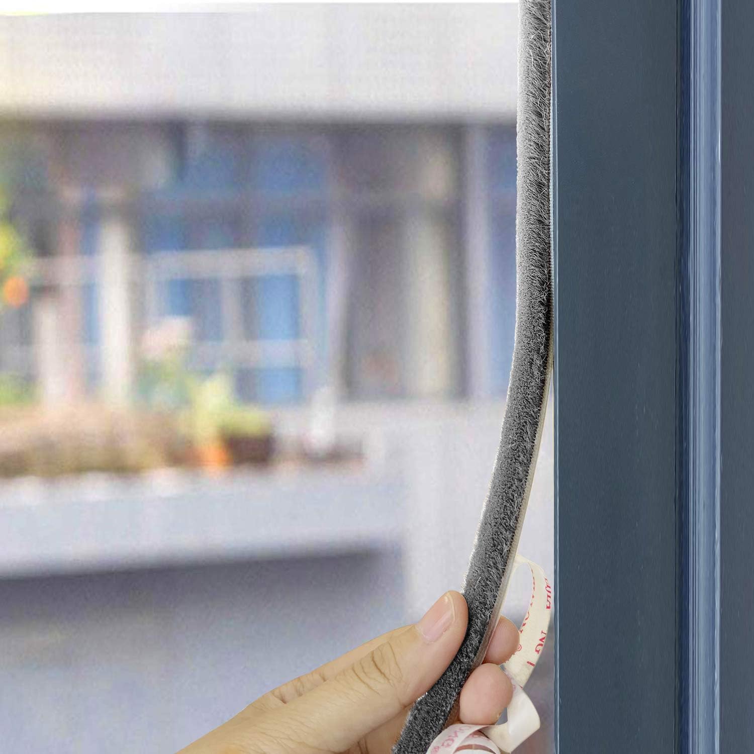 Burlete autoadhesivo para puertas correderas, ventanas y armarios - Gris - 9 mm x 15 mm x 5 m - 2