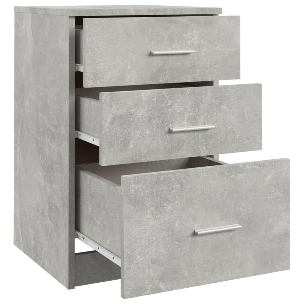 Maison Exclusive - Mesita de noche madera contrachapada gris hormigón 40x40x63 cm - 8