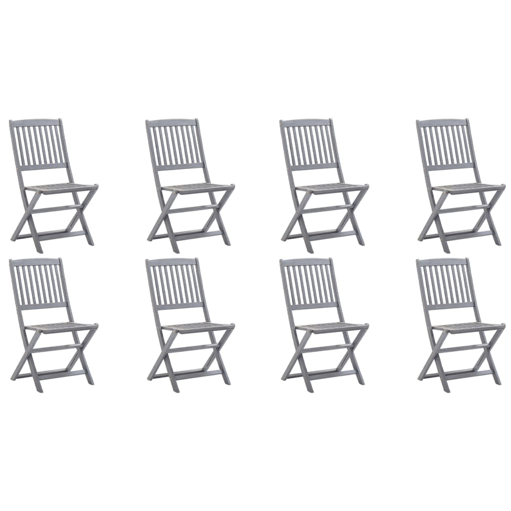 Chaises pliables d'extérieur 8 pcs avec coussins Bois d'acacia 39 - 2
