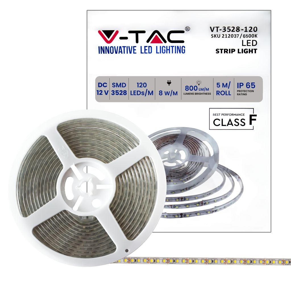 Taśma LED SMD 8W/m 5m 120 LED/m 12V 6500K IP65 9,2mm