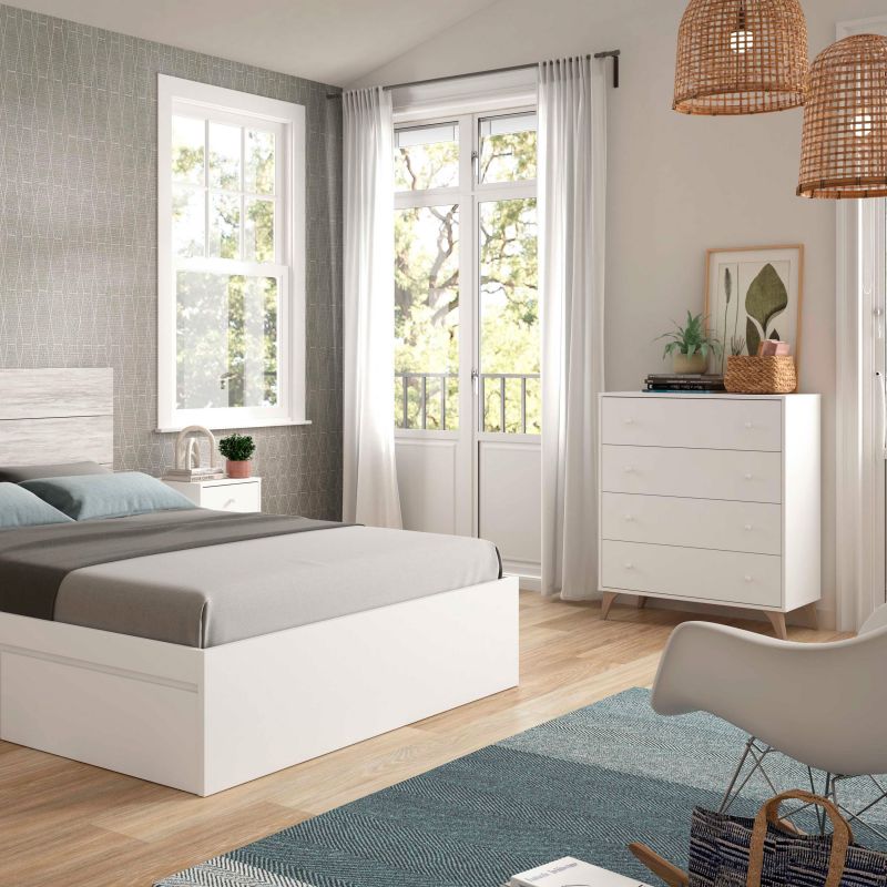 Commode - Sweet - 4 tiroirs - Blanc - 95 x 77.5 x 40 cm - 6