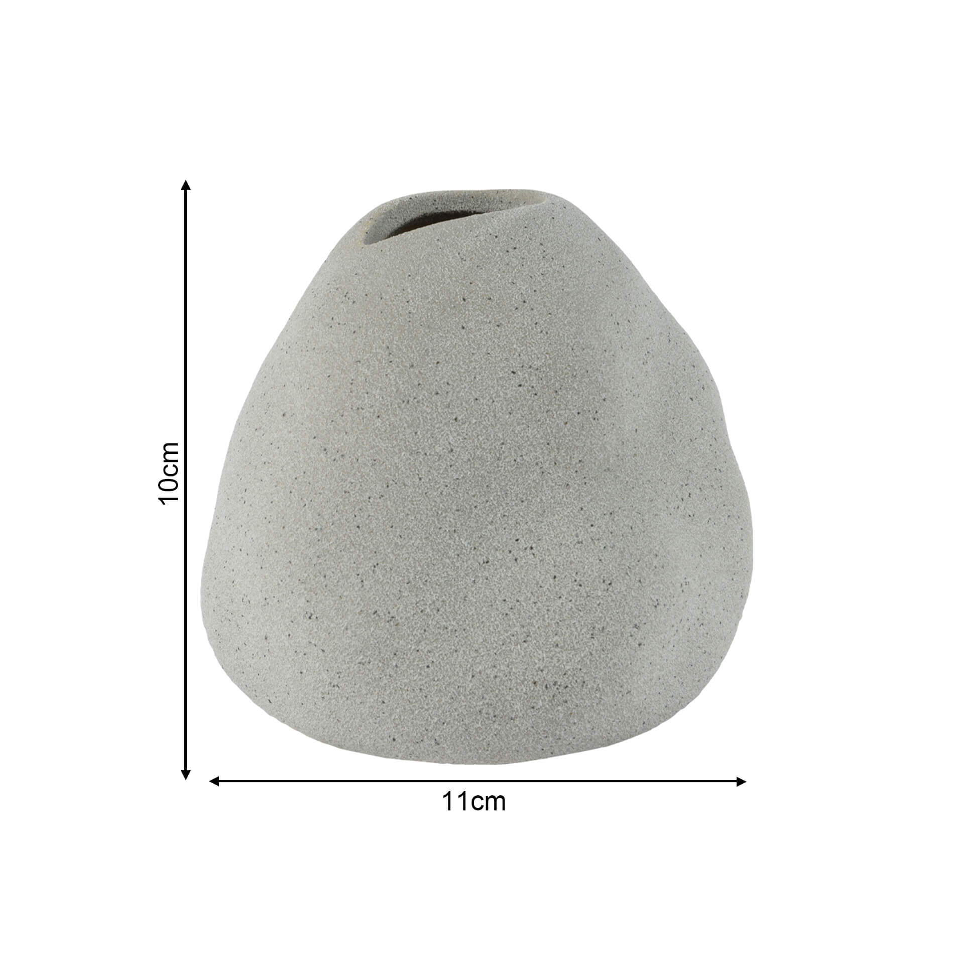 Vaso Decorativo Rebecca Mobili Badayer 10x11x11 Gres Grigio - 3