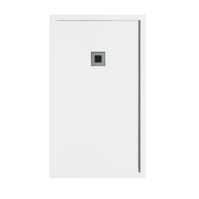 Receveur de douche 90 x 90 cm extra plat blanc en résine minérale SARIN Couleur du receveur