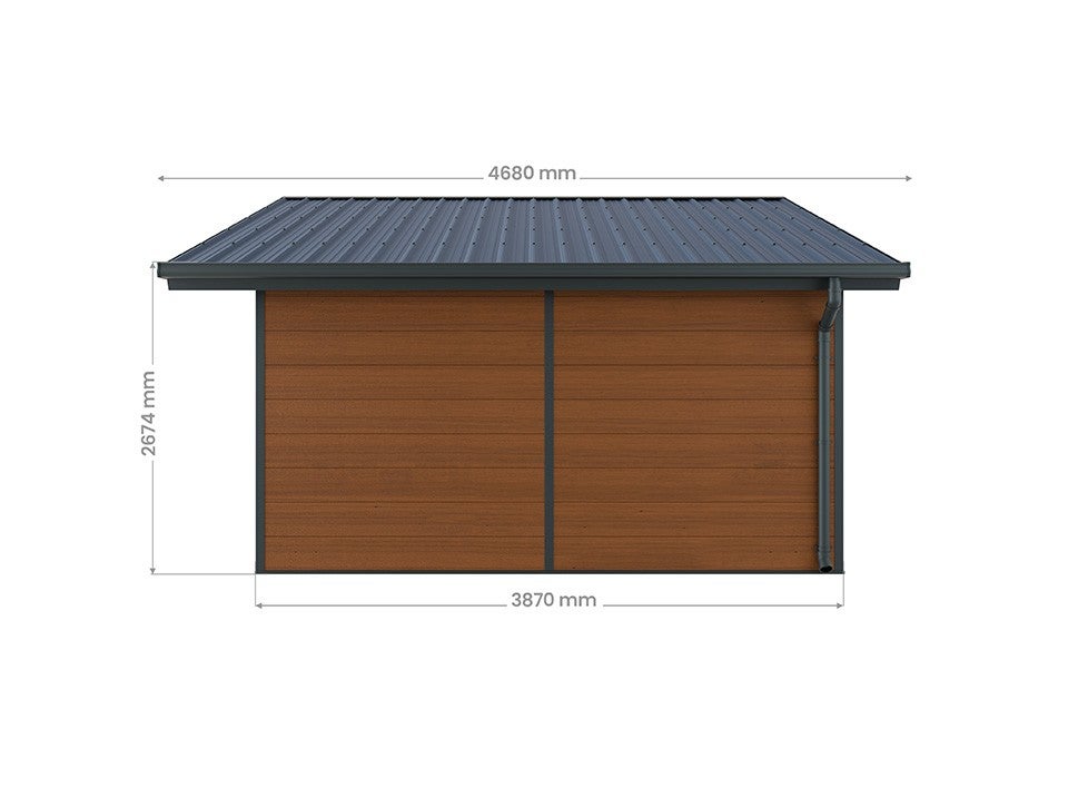 Caseta de jardín de material compuesto ISORA - Superficie interior: 20m2 - Marrón - Espesor de pared: 28 mm - Ampliación - Caseta de jardín - Local - 4