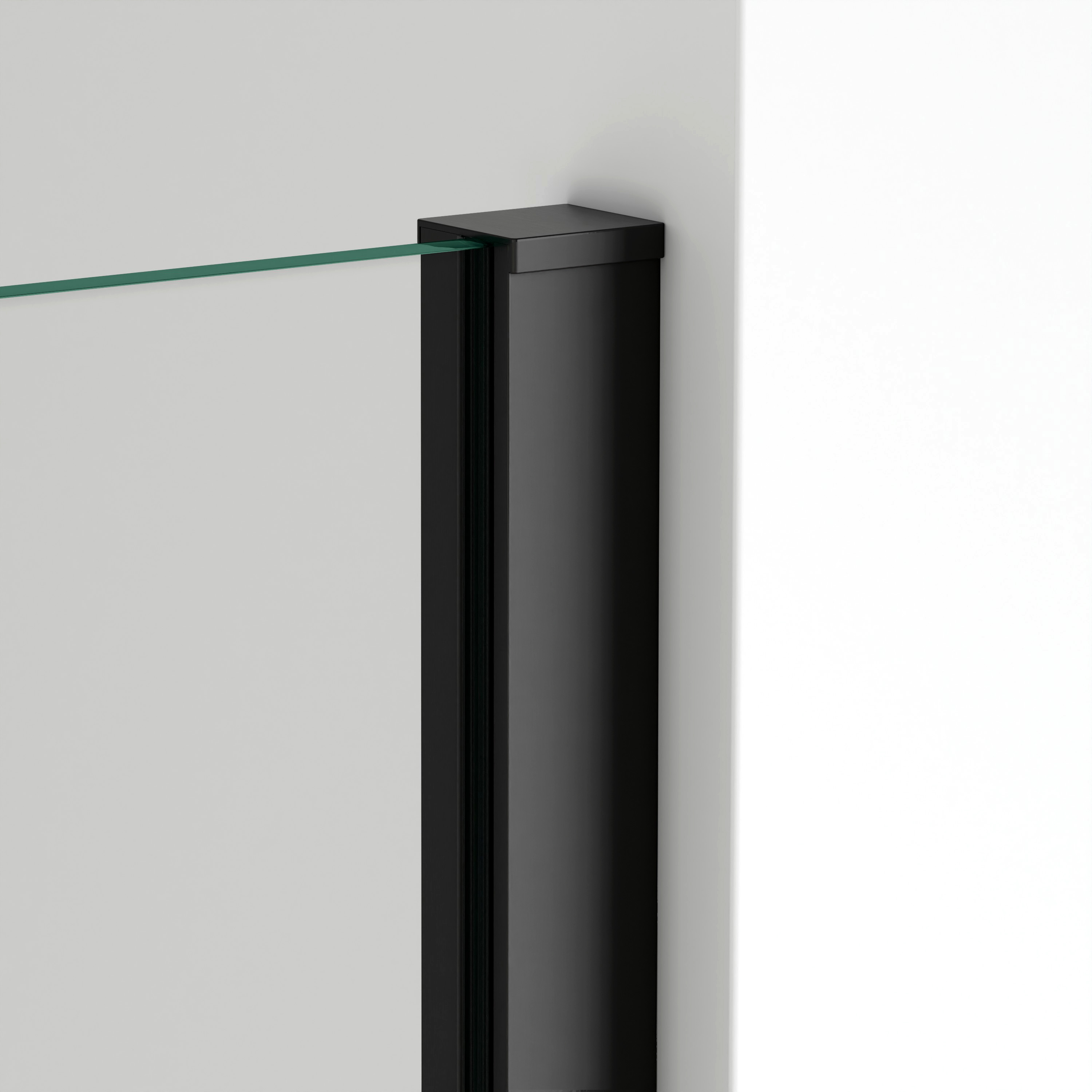 BELLOBATH - Mampara de ducha frontal panel fijo - Transparente - Perfilería Negra Mate - Ancho adaptable 78-80 cm - Alto 195 cm - 3