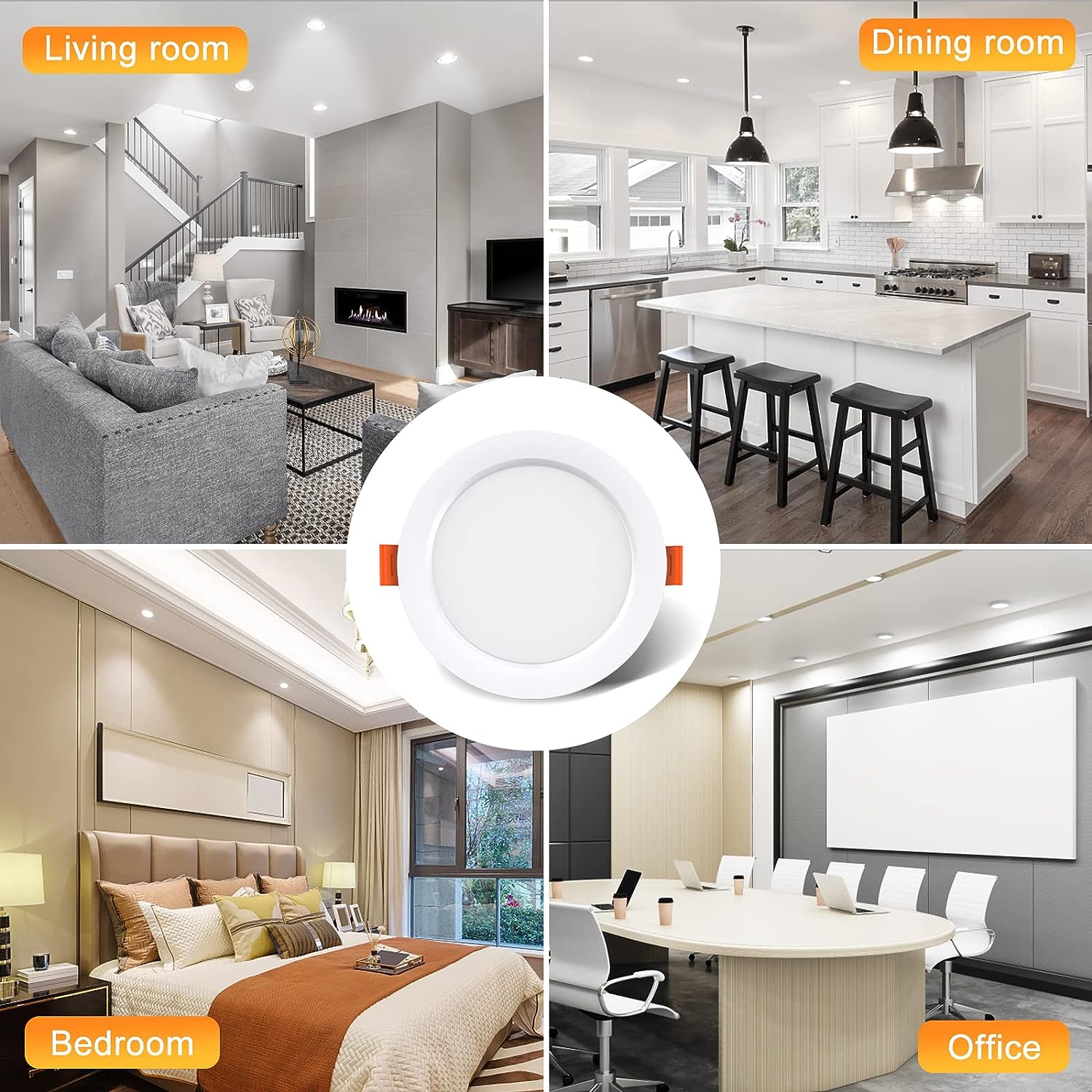 Confezione da 10 Faretti LED da Incasso, 5W Lumen Equivalenti a 50W Incandescente, Bianco 4000K, Ultra Piatti, per Bagno, Cucina, Soggiorno, Corridoio - 4