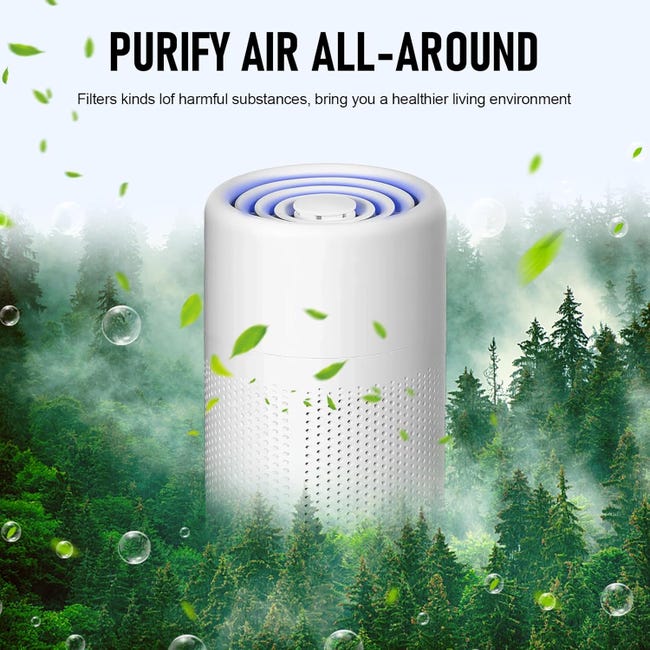 Purificador de ar HEPA H13 - Elimina poeira, fumaça e odores de animais de estimação, ideal para escritórios e residências. - 7
