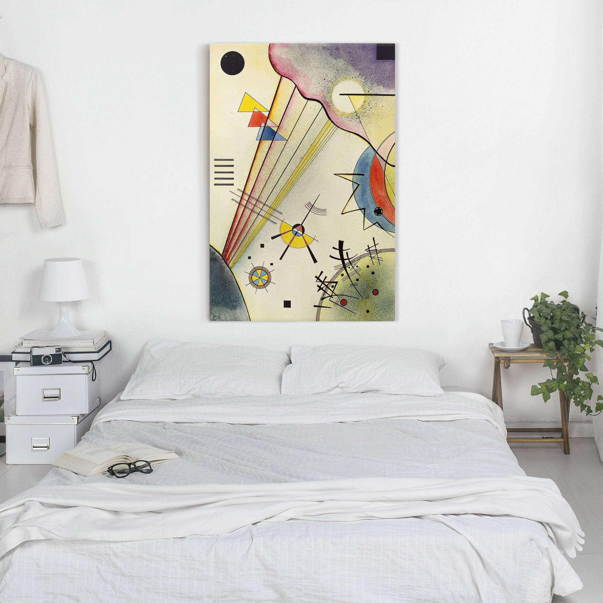 Impression sur toile tableau sur toile châssis multicolore Wassily Kandinsky abstrait peinture 89 chambre à coucher salon couloir 60 x 90 cm - 3