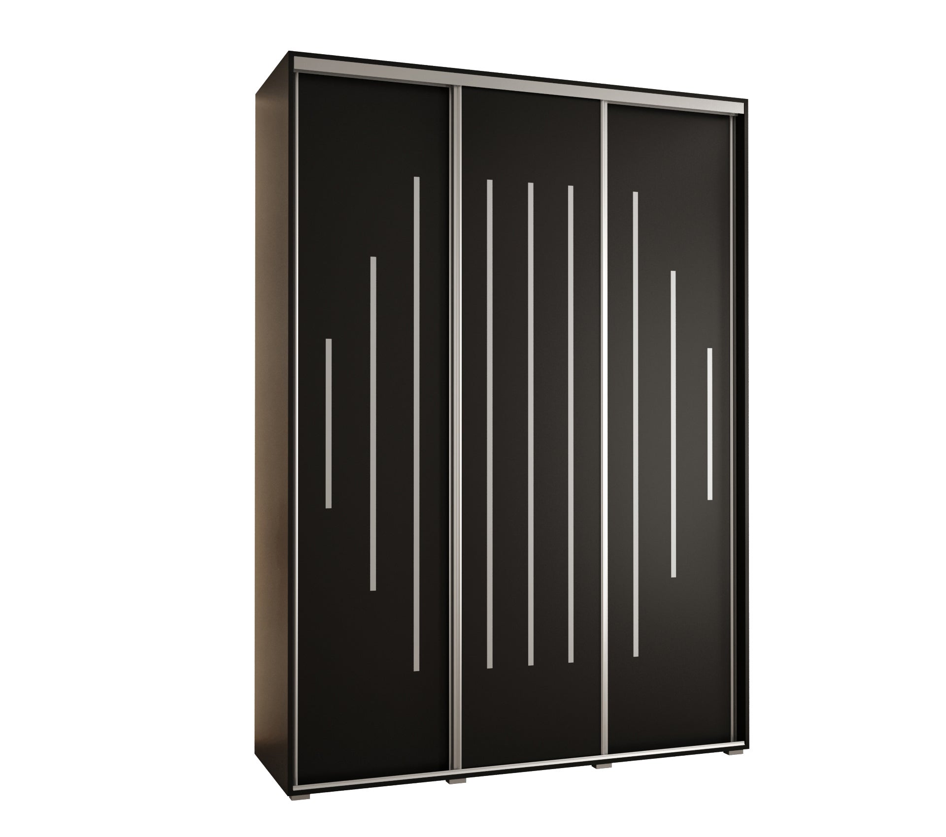 Szafa przesuwna wysoka Davos 12 180 x 60 x 235,2 cm czarny + czarny + u. srebrny - Abiks Meble