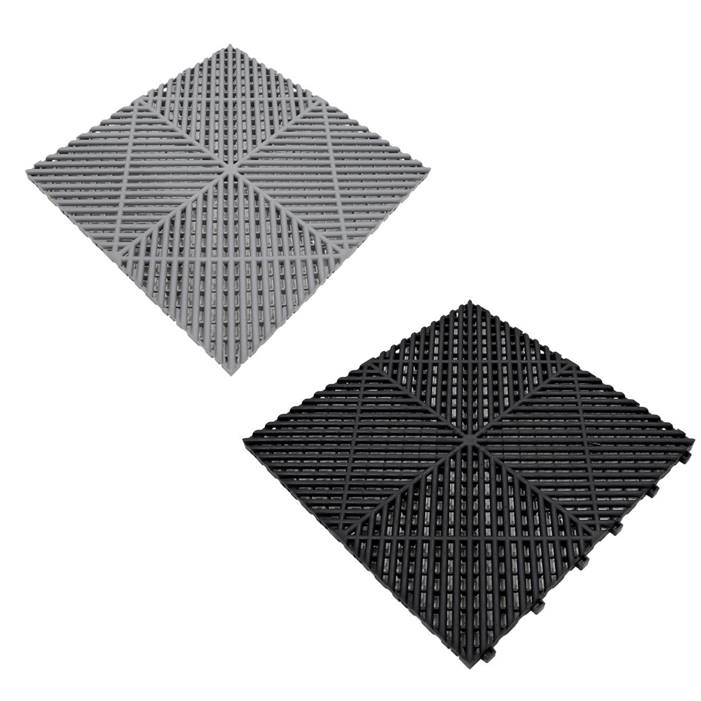 Carrelage De Sol Modulaire GarageLux 40x40 Cm - Polypropylene, Noir, Aéré, Pour Garage/salle De Sport