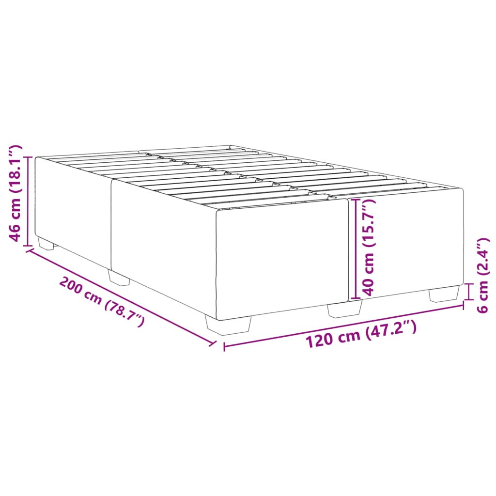 Cadre de lit sans matelas gris clair 120 x 200 cm tissu - 9