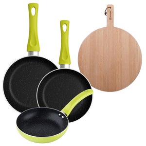 Confezione da 3 mensole 20/24 e 28 cm + set di 3 taglieri in bambù per la tua cucina