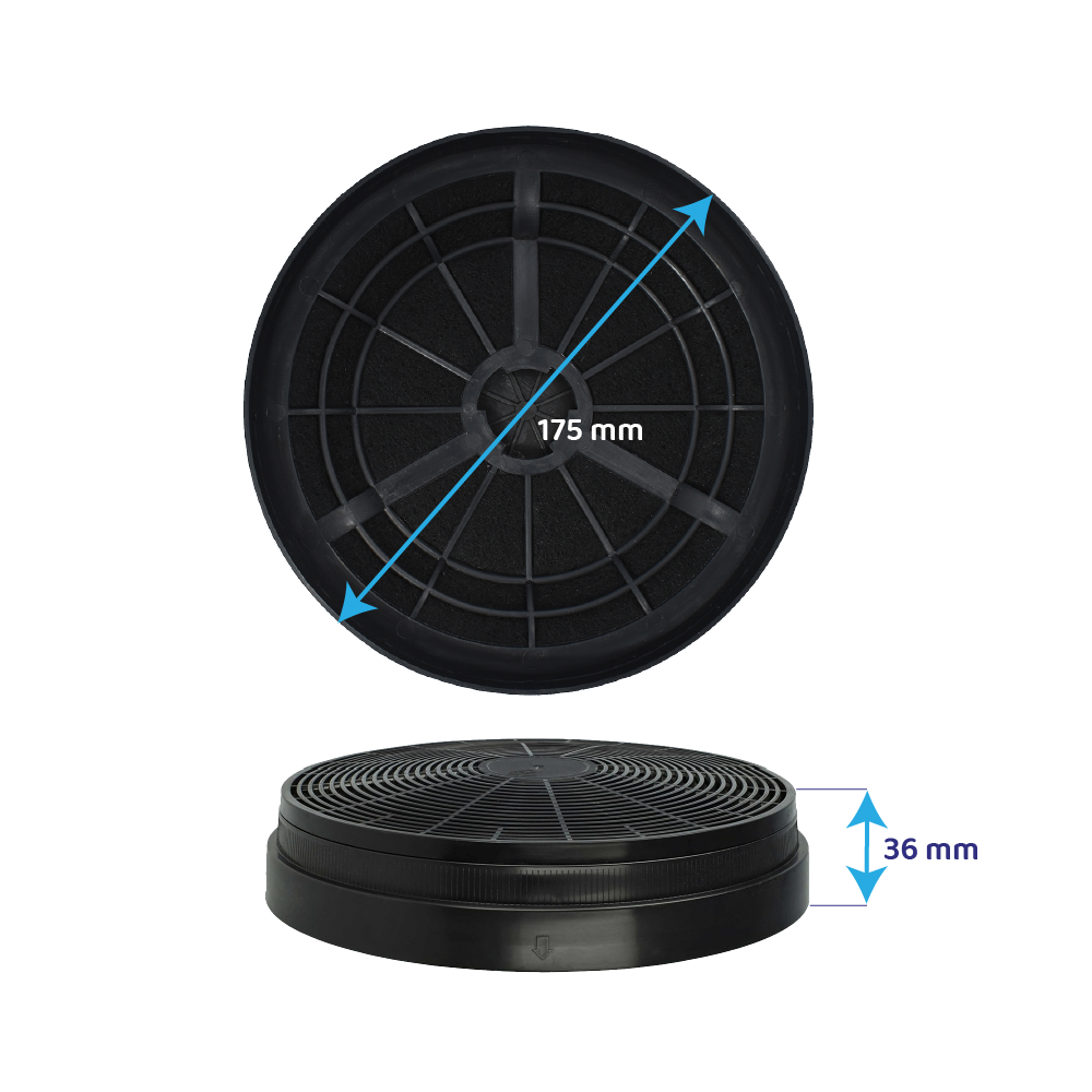 2 Filtri Al Carbone Per Cappa Cucina ElectrIQ – Modelli CF110, EIQCF110, EiQMIDCARBON