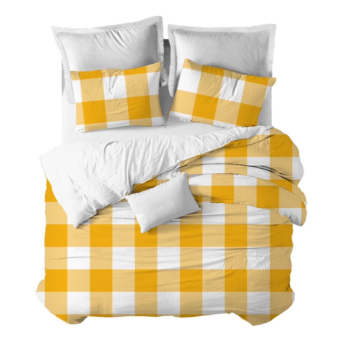 Funda nórdica Cuadro Scandi Amarillo - Cama90 (160X270) - 2