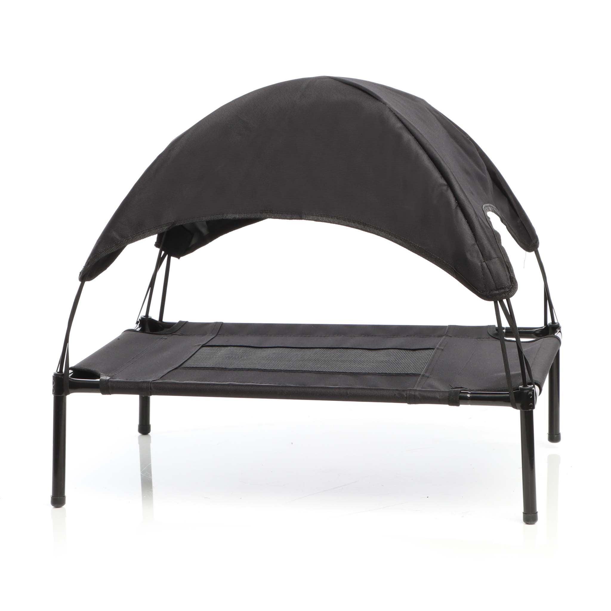 Transat pour chiens et chats avec Toit – couleur Noire – S / 60 x 45 x 50 cm – 15 kg max – en tissu Oxford – Lit de camp relaxant surélevé… Wiltec - 6
