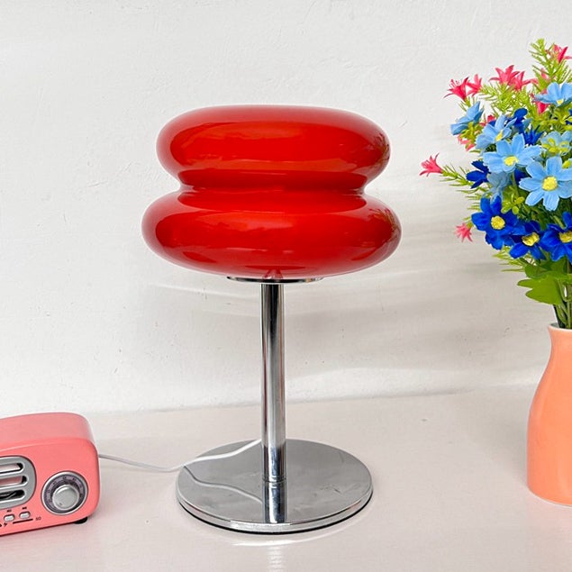 Lampada da tavolo a LED, luce ambientale in vetro retrò, graziosa