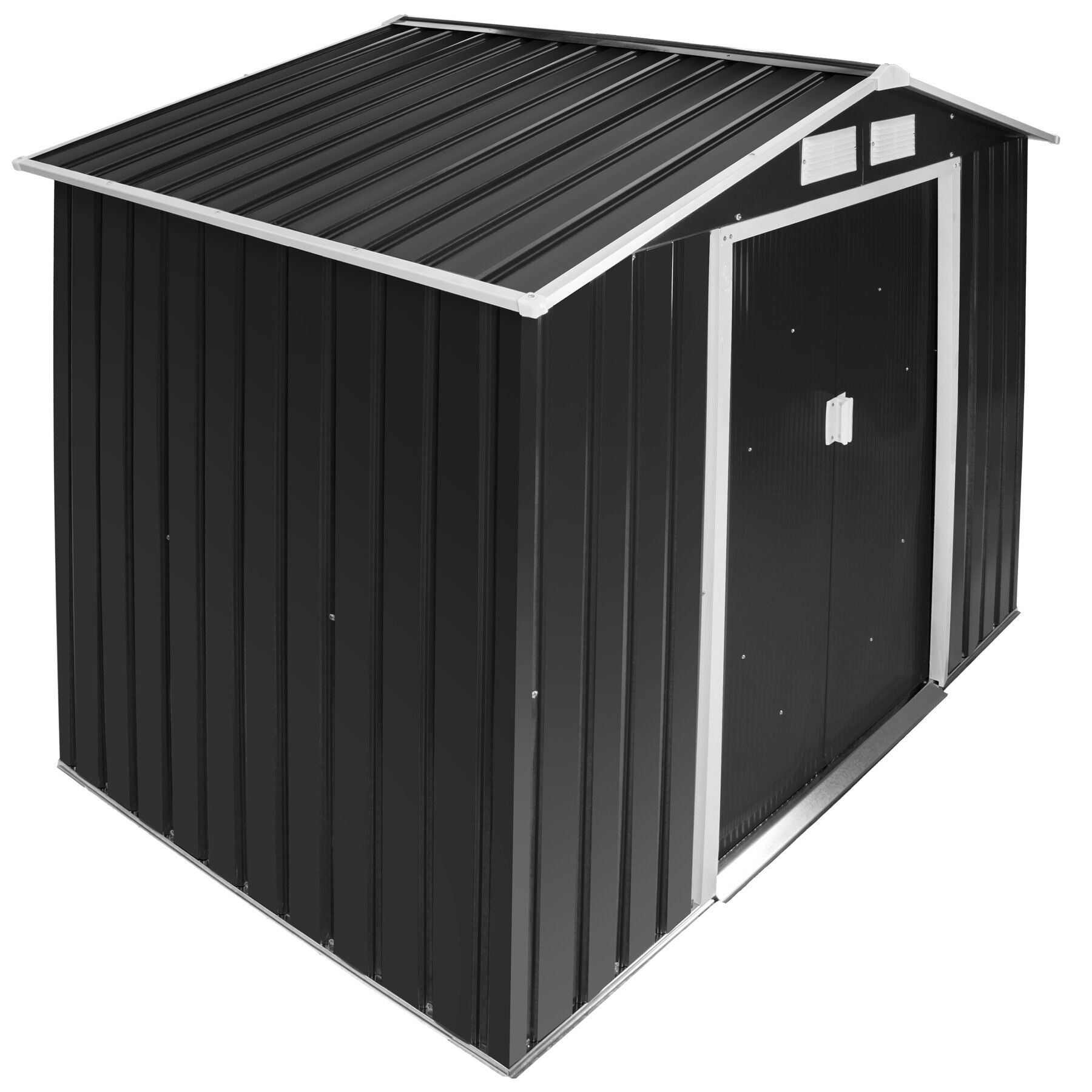 Abri de jardin en acier 2,7 m² toiture 2 pans avec 4 ouvertures de ventilation et porte coulissante TECTAKE - 3