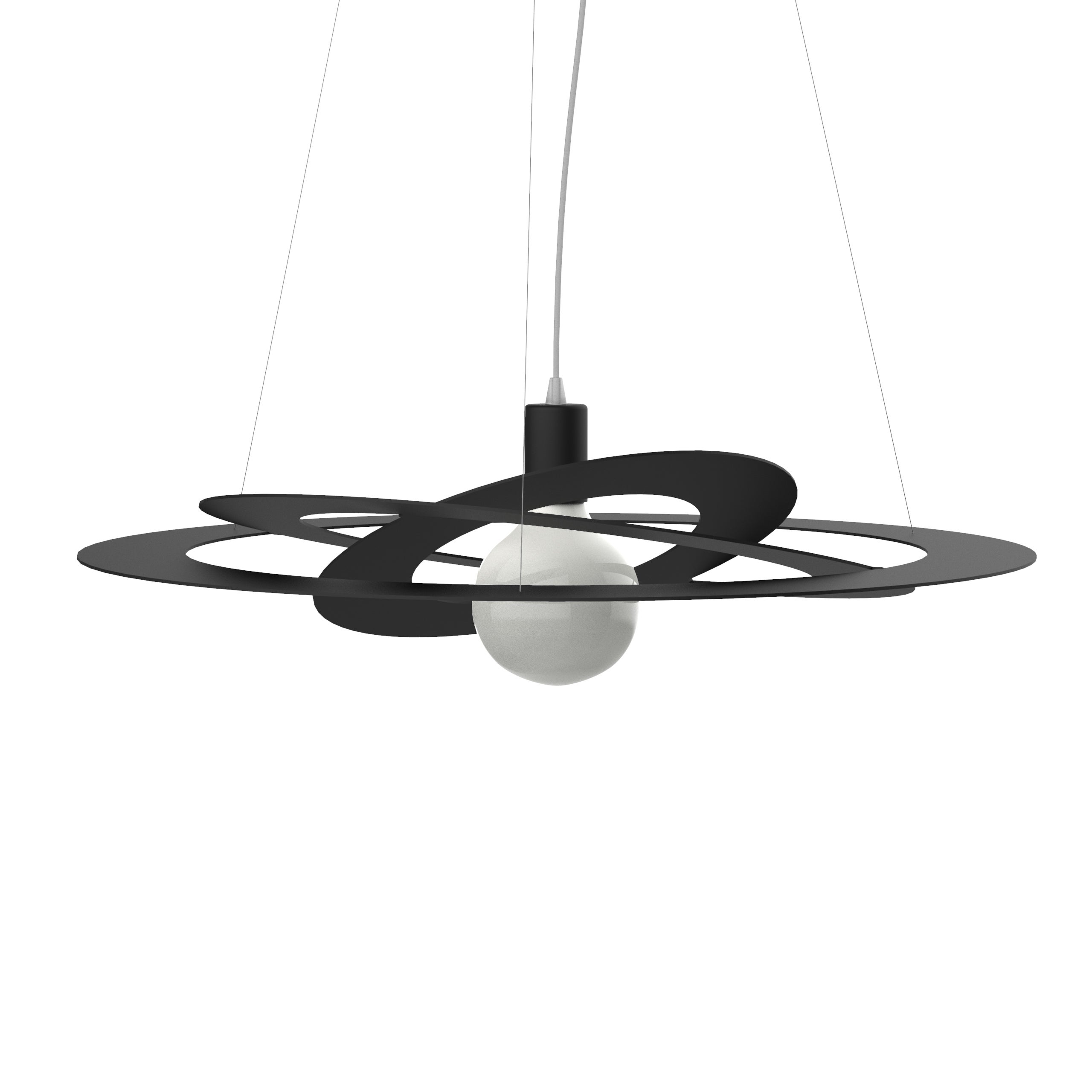 Lumicom | orbital lámpara pendiente, 1x e27, max 42w, metal, negro mate, d.40cm