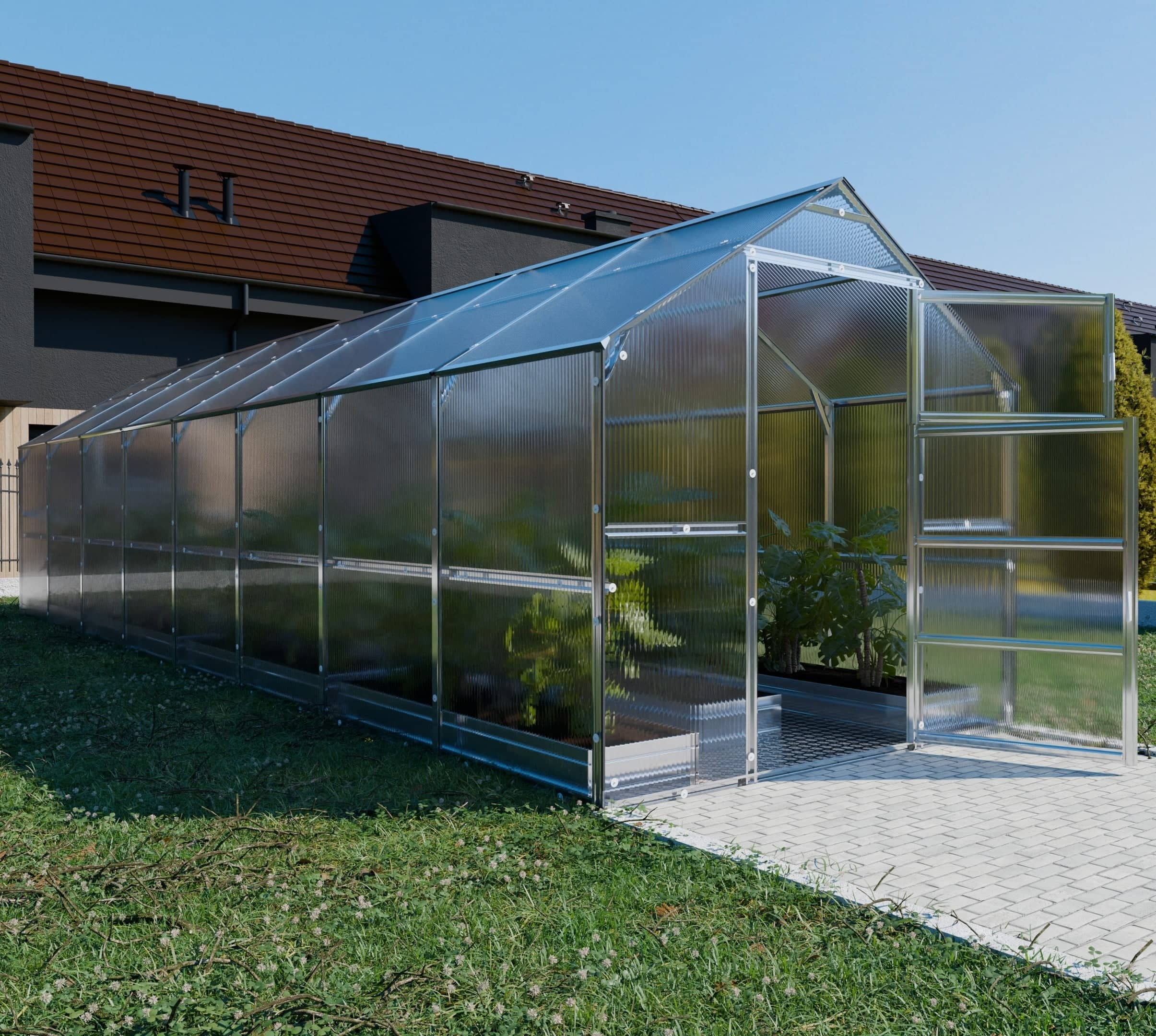 Szklarnia KLASIKA BERNARD 2,35 x 8 m (18,8 m²), 4 mm z powłoką z poliwęglanu 1szt.