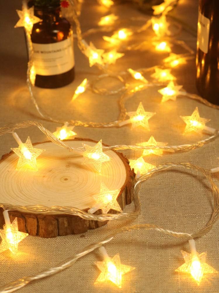 Guirlande lumineuse étoilée, Guirlande Guinguette, 1 modes d'éclairage, Decoractive -1,5m 10led - 4