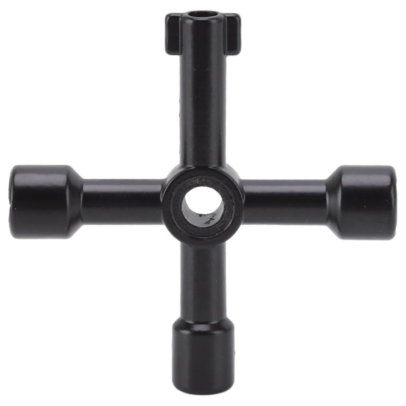 Clé de compteur d’eau en acier avec poignée en T, outil multifonction 4 en 1 pour vannes, robinets d’arrêt et compteurs, jaune - 5