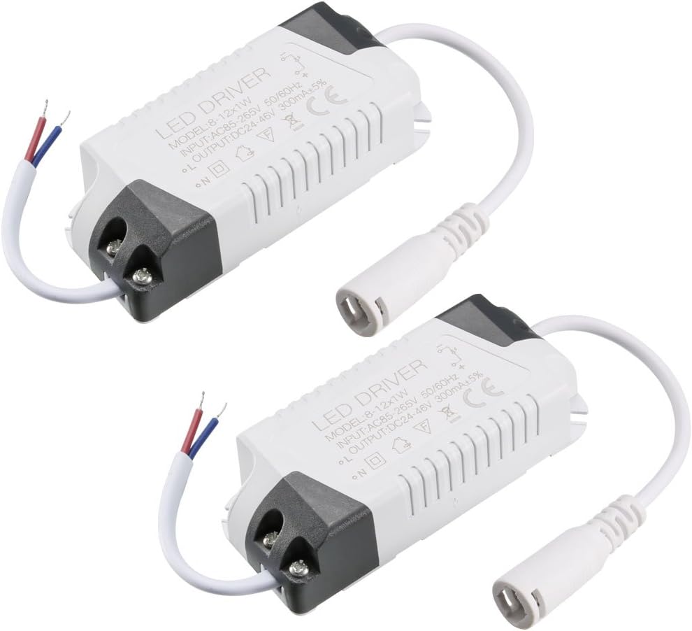 2 szt. 8-12W Sterownik LED stałoprądowy 300mA Wysoka moc LED Złącze DC Źródło prądu