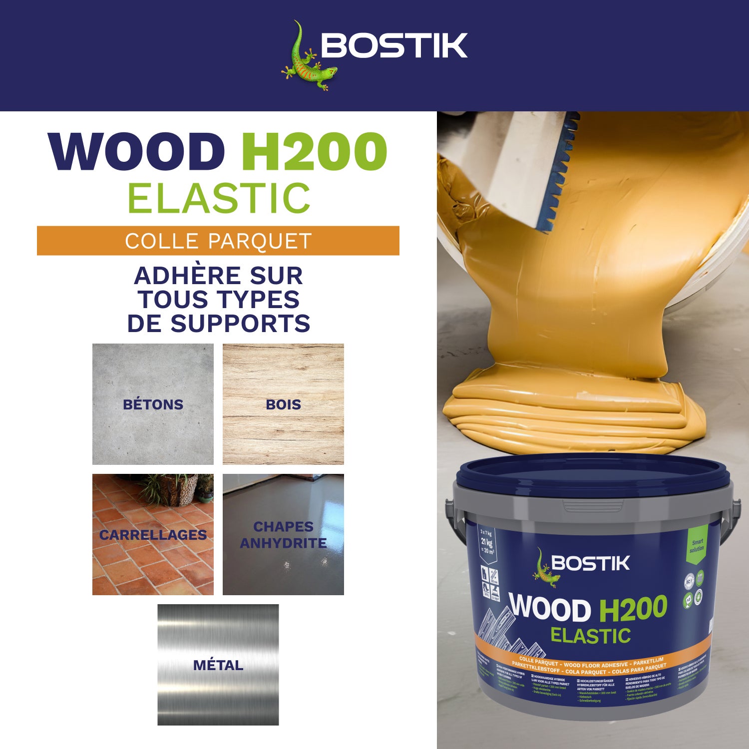 COLLE PARQUETS WOOD H200 ELASTIC-P 21KG - BOSTIK - 6