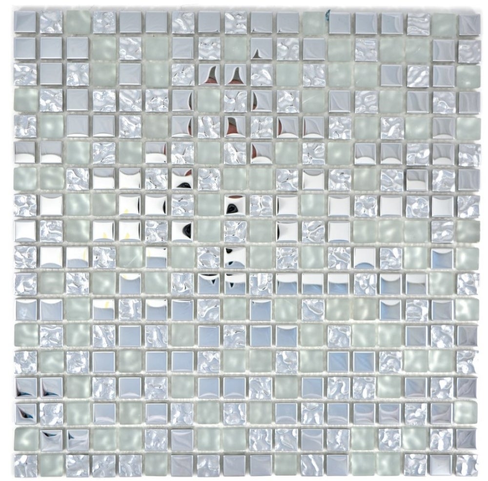 Mosaïque Cristal Inox Verre Vert 92-0506_b - 1 Plaque Mosaik-Netzwerk