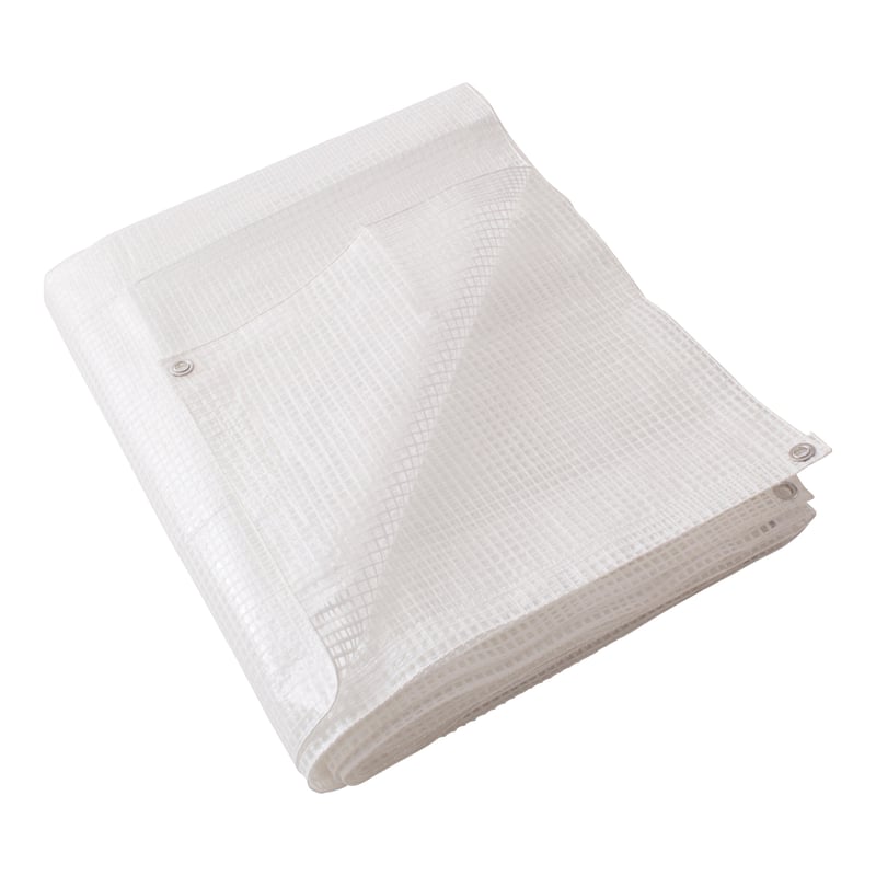 DEXTER - plandeka ochronna 6x10 m - dwustronna, z oczkami - wodoodporna, odporna na rozdarcie - PE 160 g/m² - przezroczysta