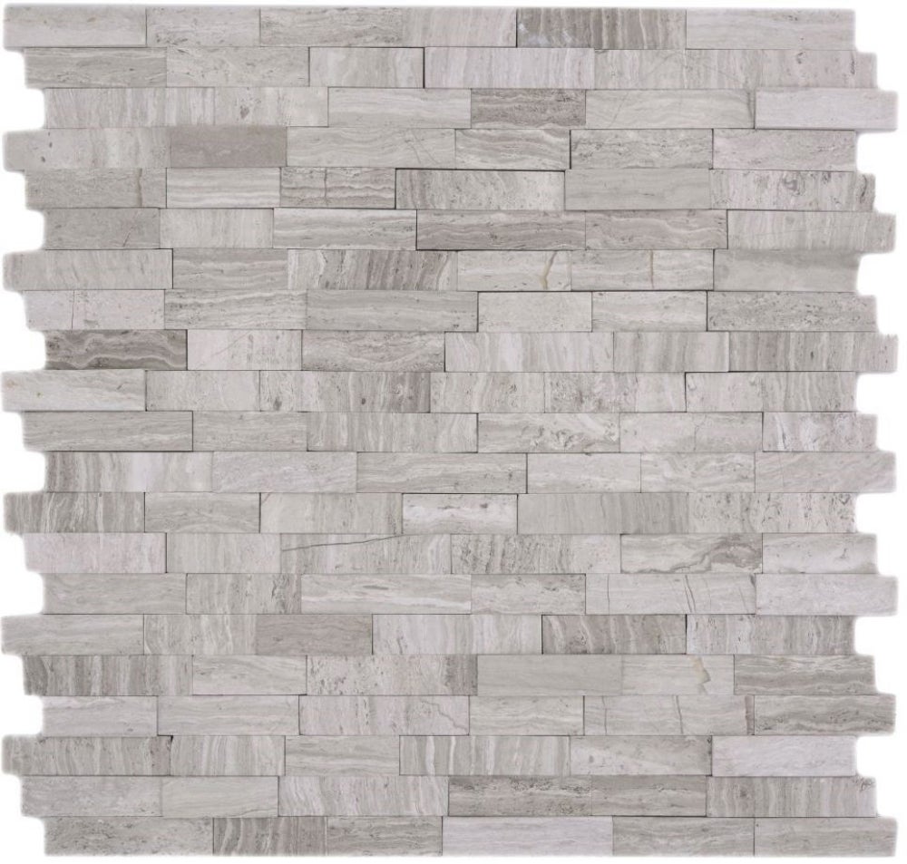 Azulejo de mosaico autoadhesivo en mezcla de mármol gris-blanco mate - 10 láminas de azulejo de mosaico
