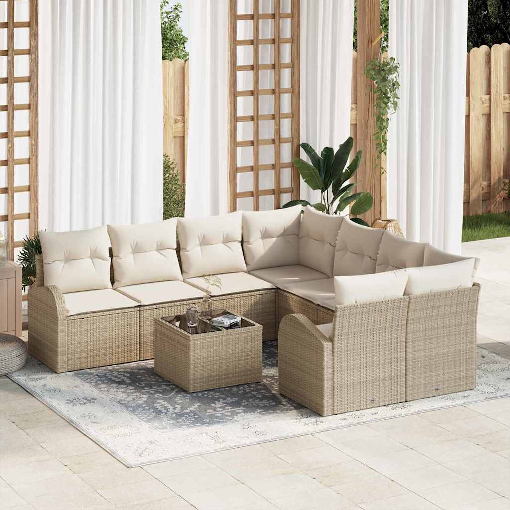 Zestaw Sof na Ogród Beżowy 55 x 55 x 37 cm polirattan vidaXL