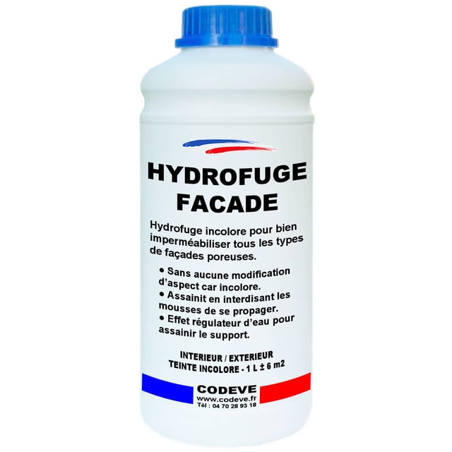 Hydrofuge Facade - 1 L - Codeve Bois - Imperméabilisant Pour Façade, Mur, Enduit, Crépi Ou Pierre.