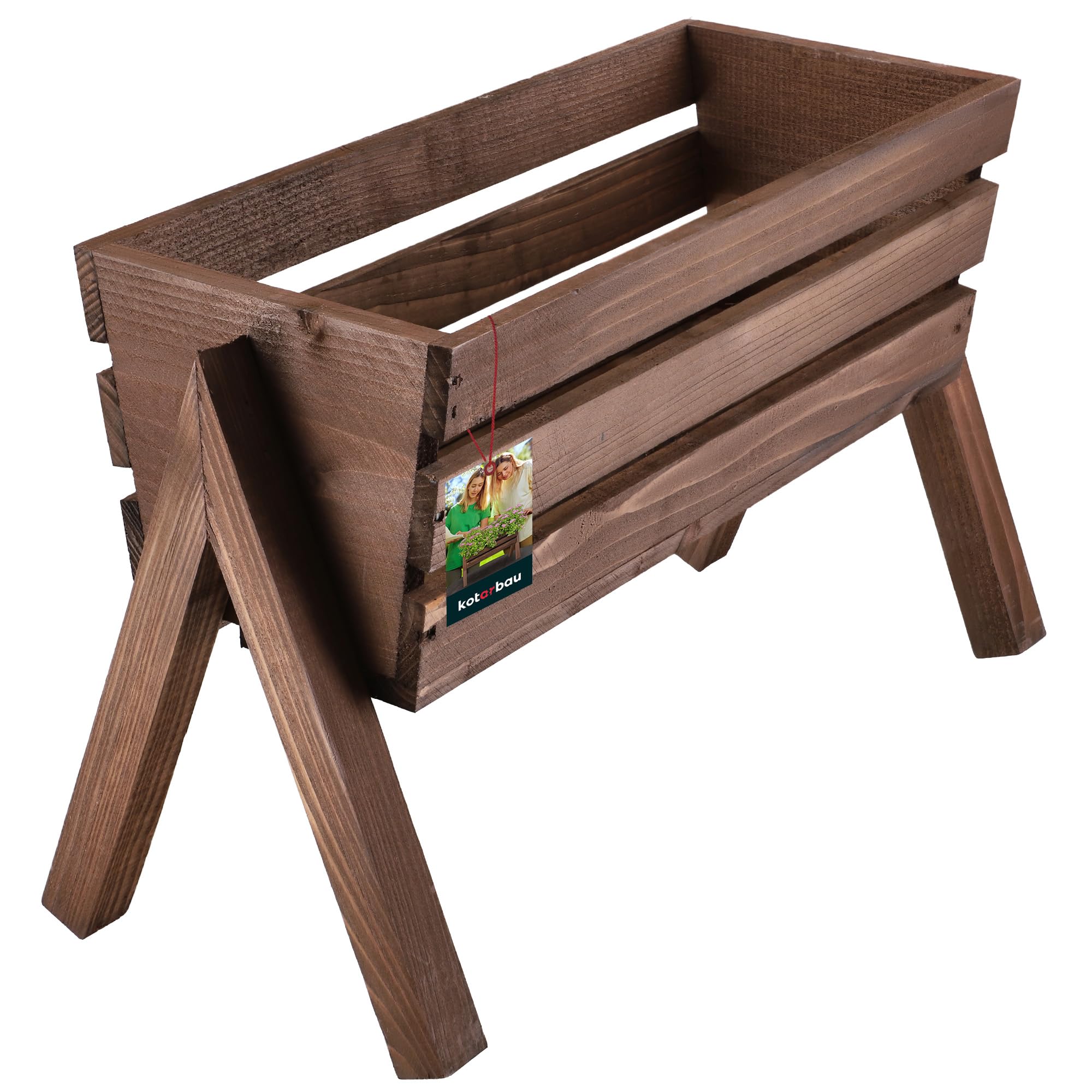 Kwietnik drewniany koziołek 40,5 skrzynka donica ogrodowa na kwiaty rośliny - KOTARBAU