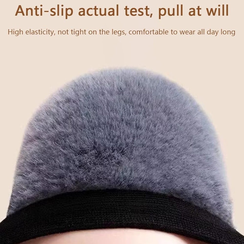 MINICLOSS Genouillères thermiques pour l'hiver, avec doublure épaisse en peluche et douce, coupe-vent, cadeau, XL (150-180 g) - 4