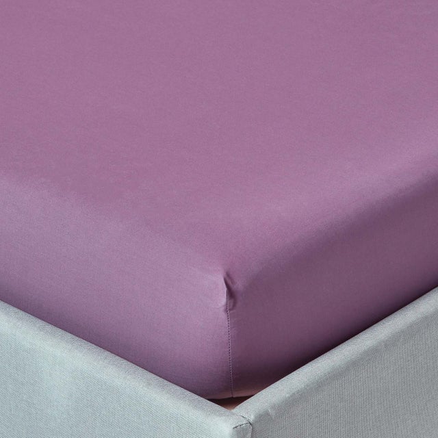 Homescapes Drap-housse uni 90 x 190 cm 100 % coton Égyptien 200 fils coloris raisin
