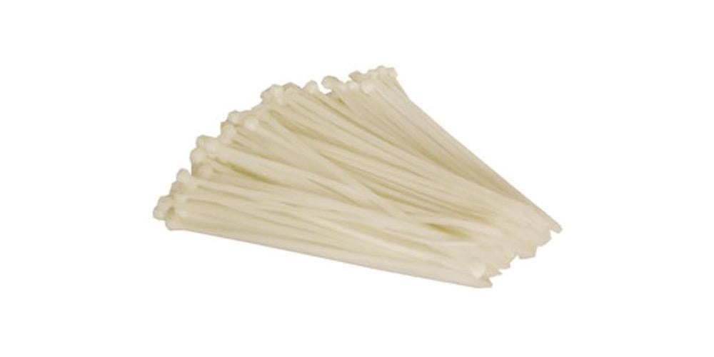 JEU DE SERRE-CÂBLES EN NYLON - 4.6 x 200 mm - BLANC (100 pcs) - 3