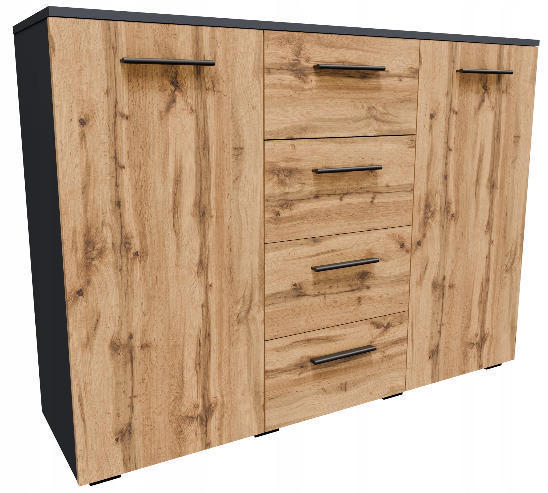 Komoda HELENA 120cm 2D4S ANTRACYT-WOTAN garderoba szafka ubrania zabawki