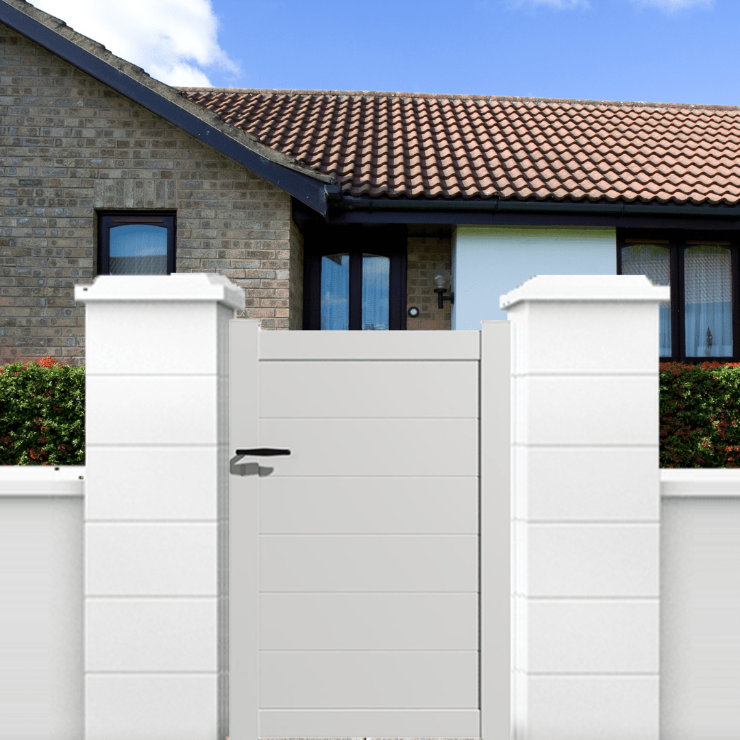 Portillon aluminium modèle plein en kit dimensions L.1000 (entre piliers) x H.1500 mm Couleurs Marron (RAL 1247) - 2